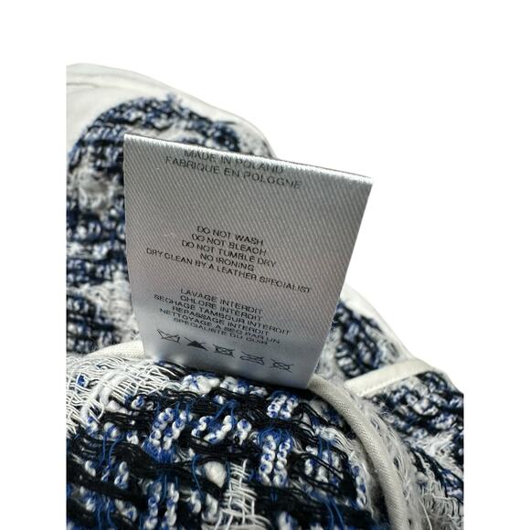 IRO Handi Jacket Blue White Geometric Tweed Women's Size 38 FLAWED PLEASE READ - Picture 9 of 15